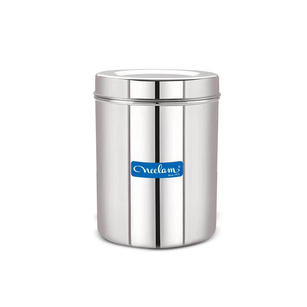 Neelam Stainless Steel Deep Dabba 15×18, Per KG