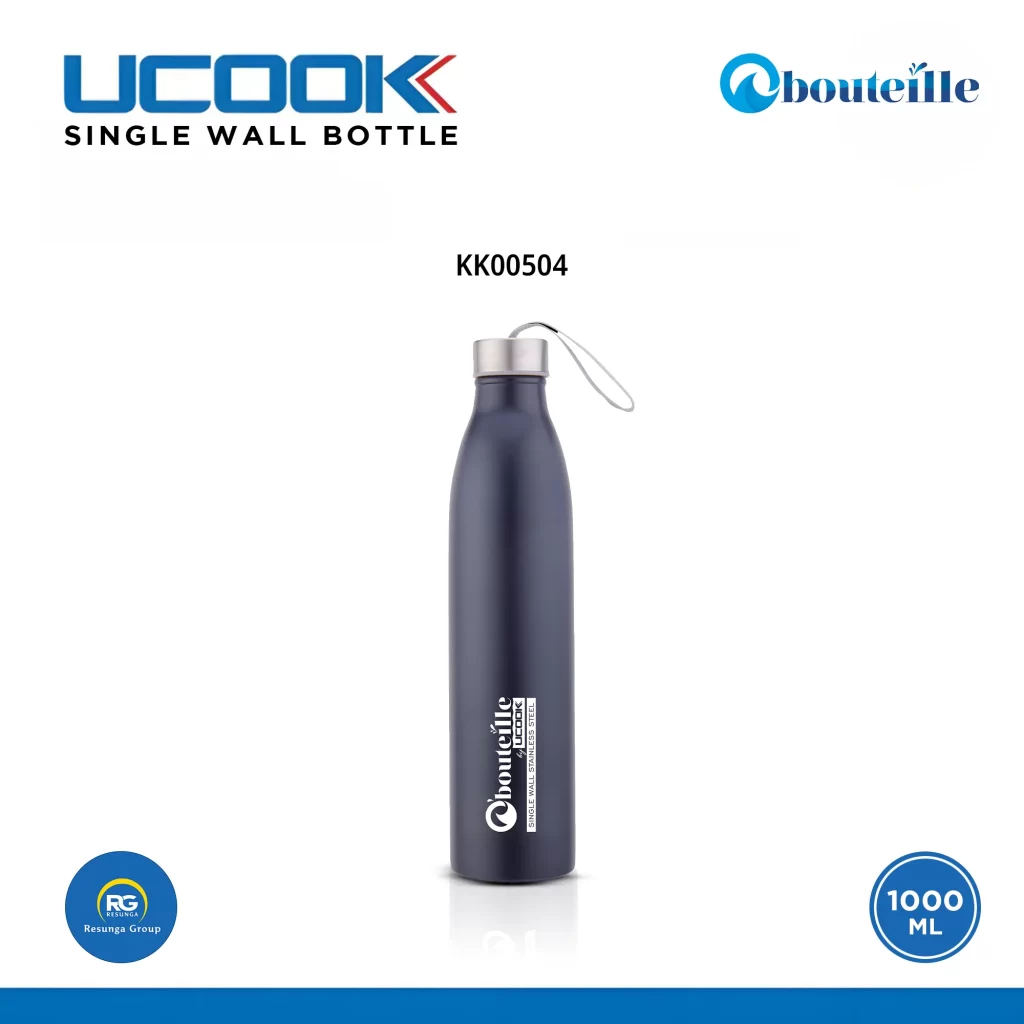 Stainless Steel Single Wall Water Bottle 1000ml (KK00504)