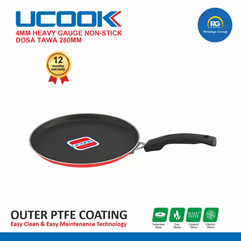 Ucook 4MM Heavy Gauge NS Dosa Tawa 280mm