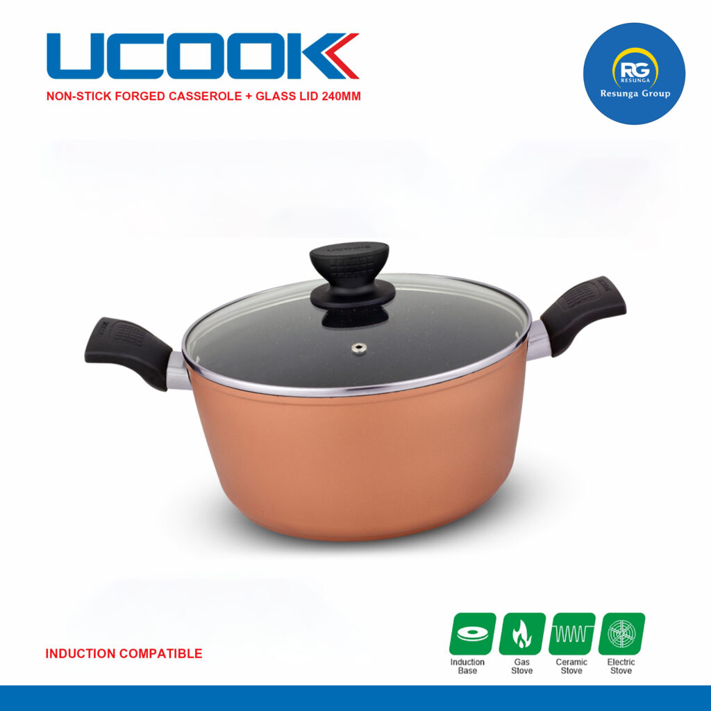 Ucook NS Forged Plus Casserole with Glass Lid 240mm