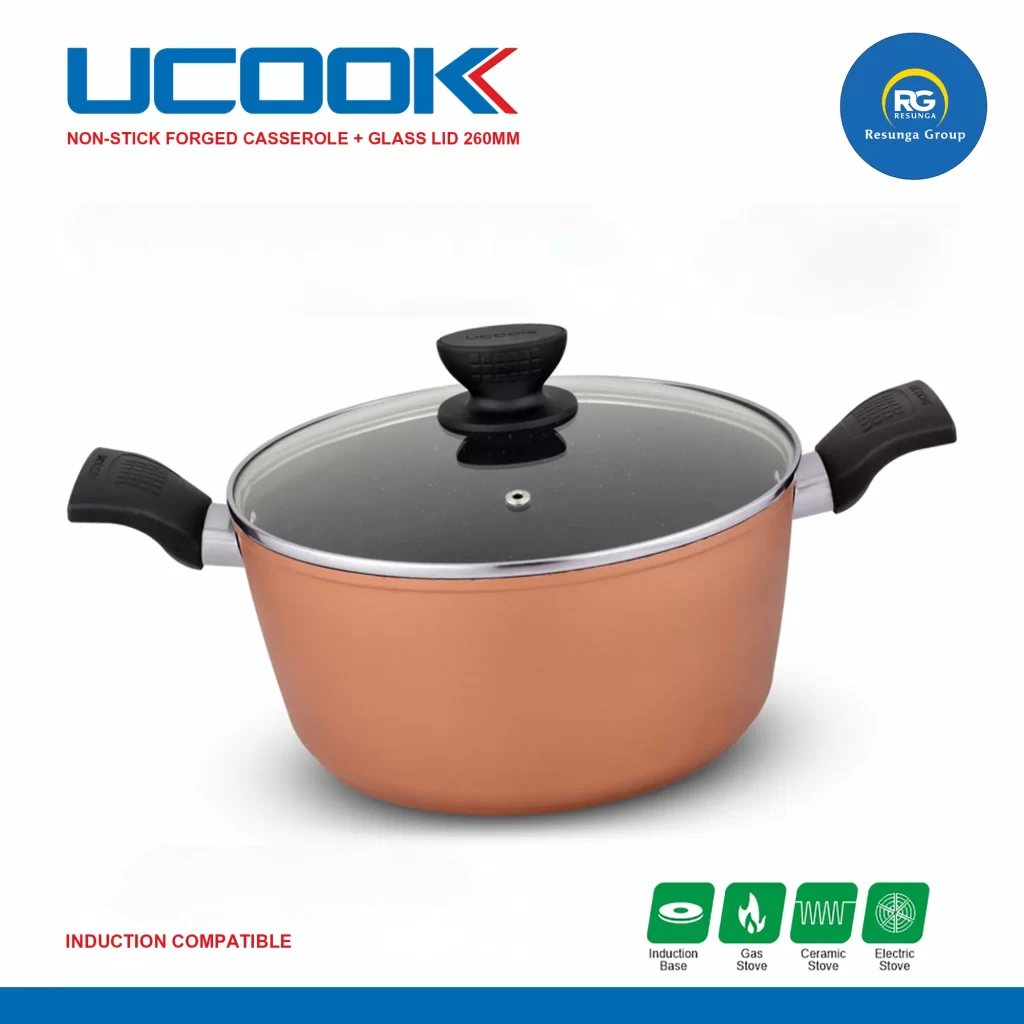 Ucook NS Forged Plus Casserole with Glass Lid 260mm