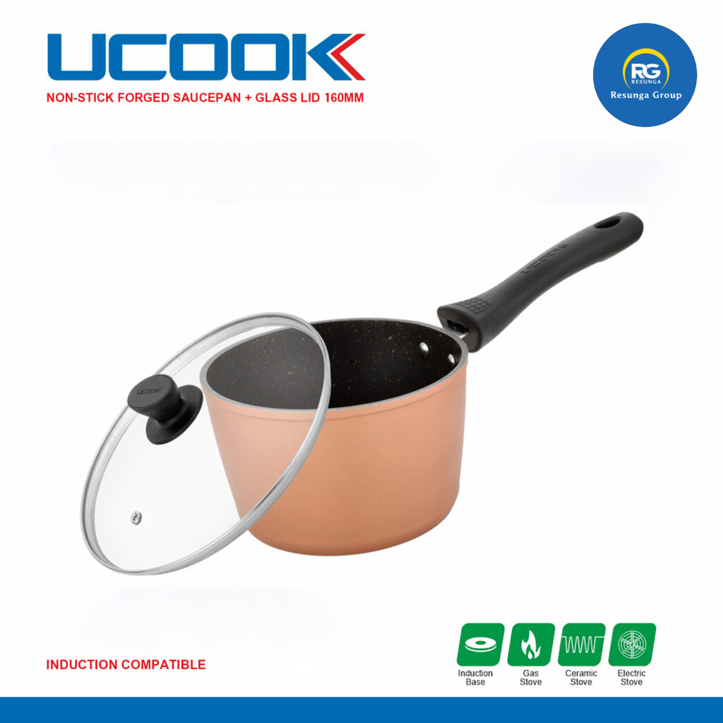 Ucook NS Forged Plus Sauce Pan with Glass Lid 160mm