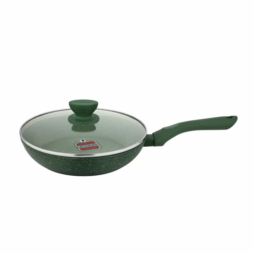 Ucook NS Forged Pro-X1 Fry Pan with Glass Lid Spatter Green 240mm