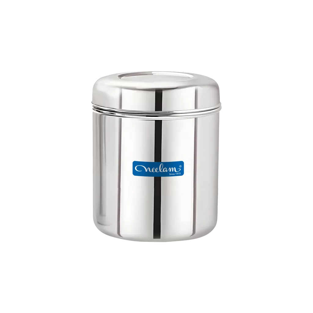 Neelam Stainless Steel Russian Deep Dabba 10×14, Per KG