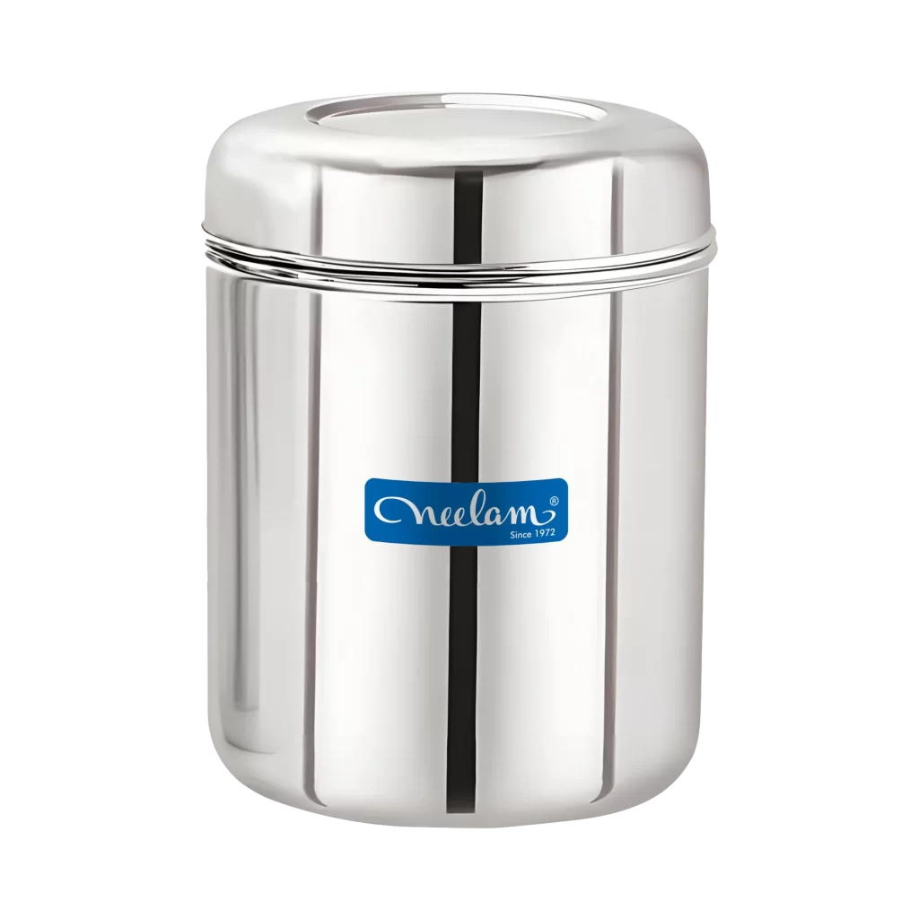 Neelam Stainless Steel Russian Deep Dabba 19×24, Per KG