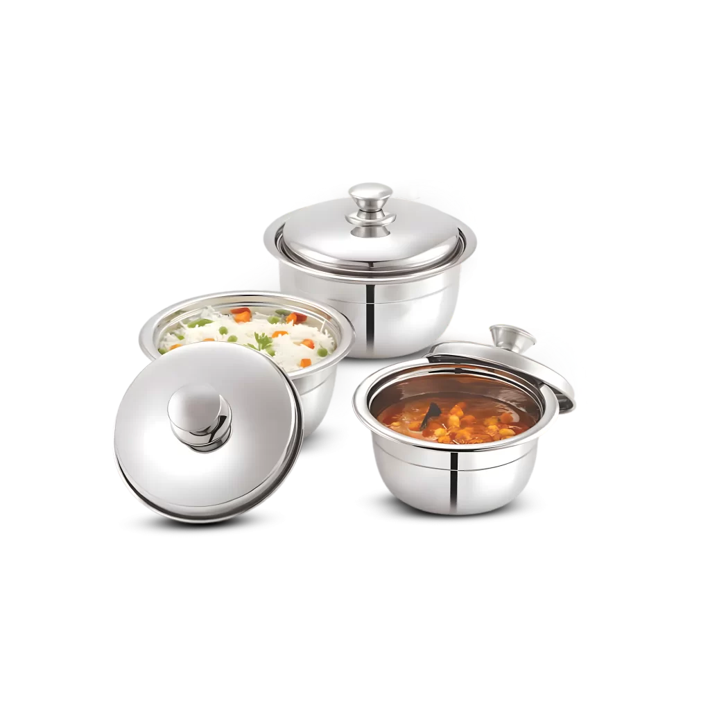 Neelam Stainless Steel Serving Bowl S/M/B (Per KG)