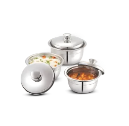 Neelam Stainless Steel Serving Bowl S/M/B (Per KG)