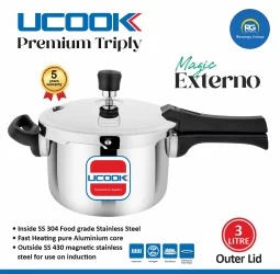 Ucook Triply Magic Externo Outer Lid Cooker 3Ltr