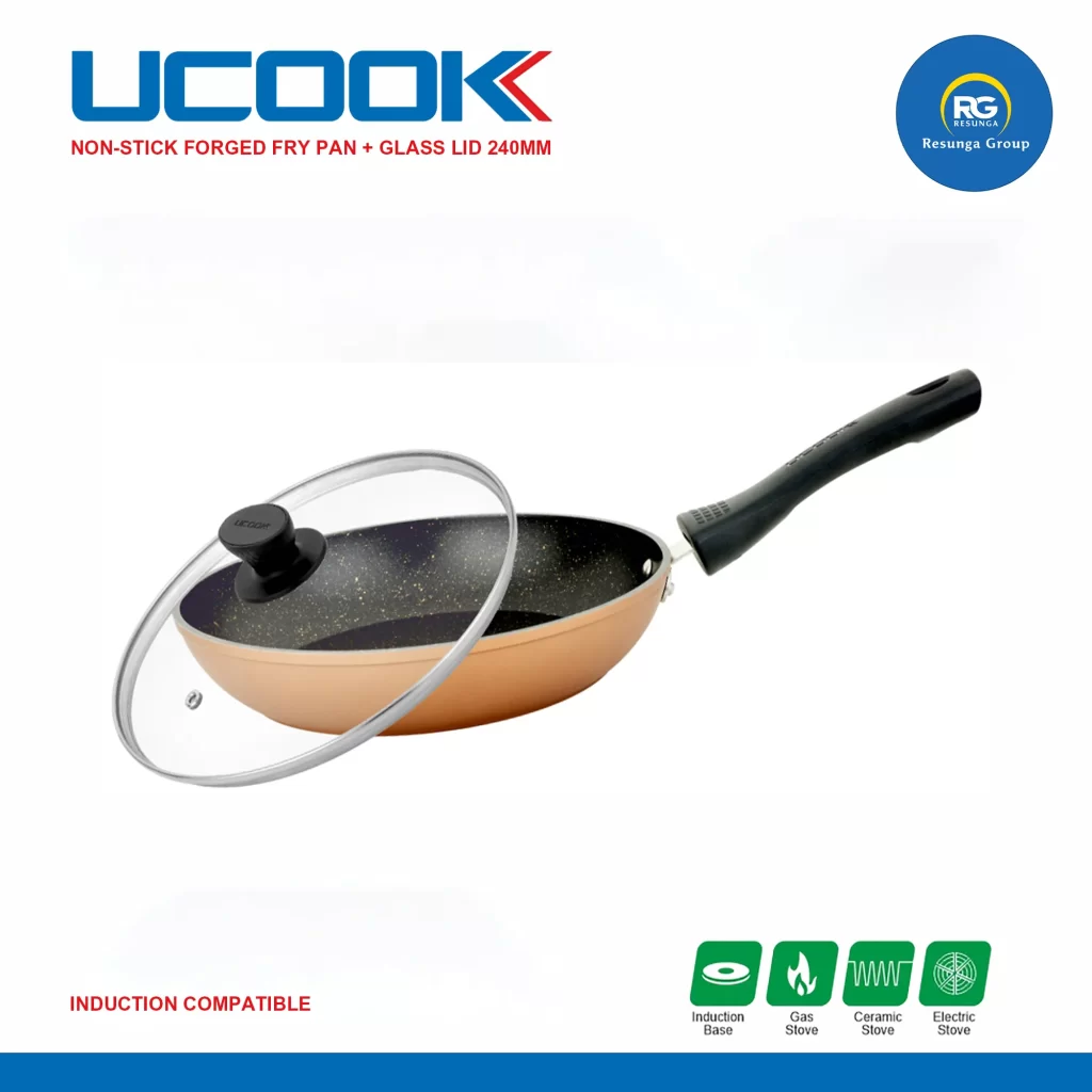 Ucook NS Forged Plus Fry Pan with Glass Lid 240mm