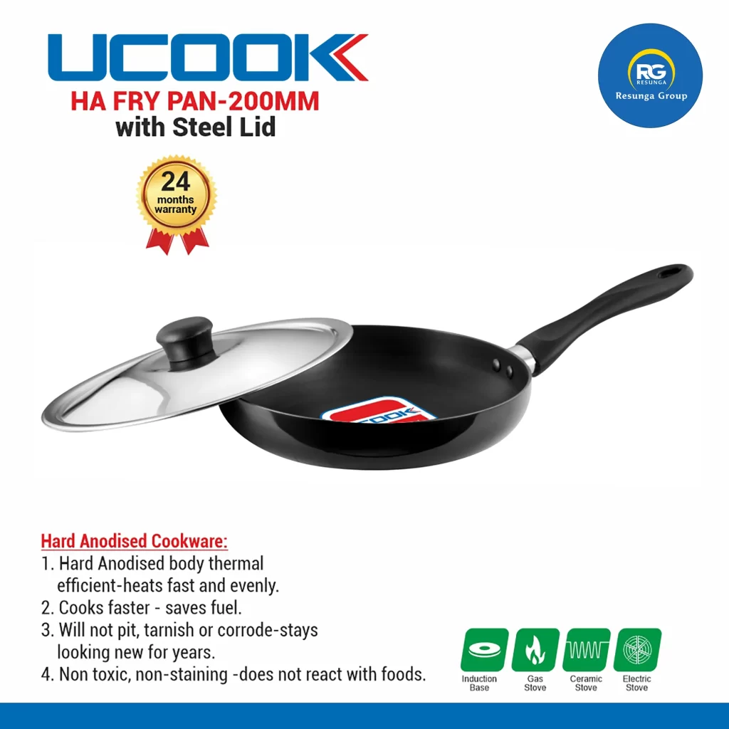 Ucook HA Fry Pan with Steel Lid 200mm