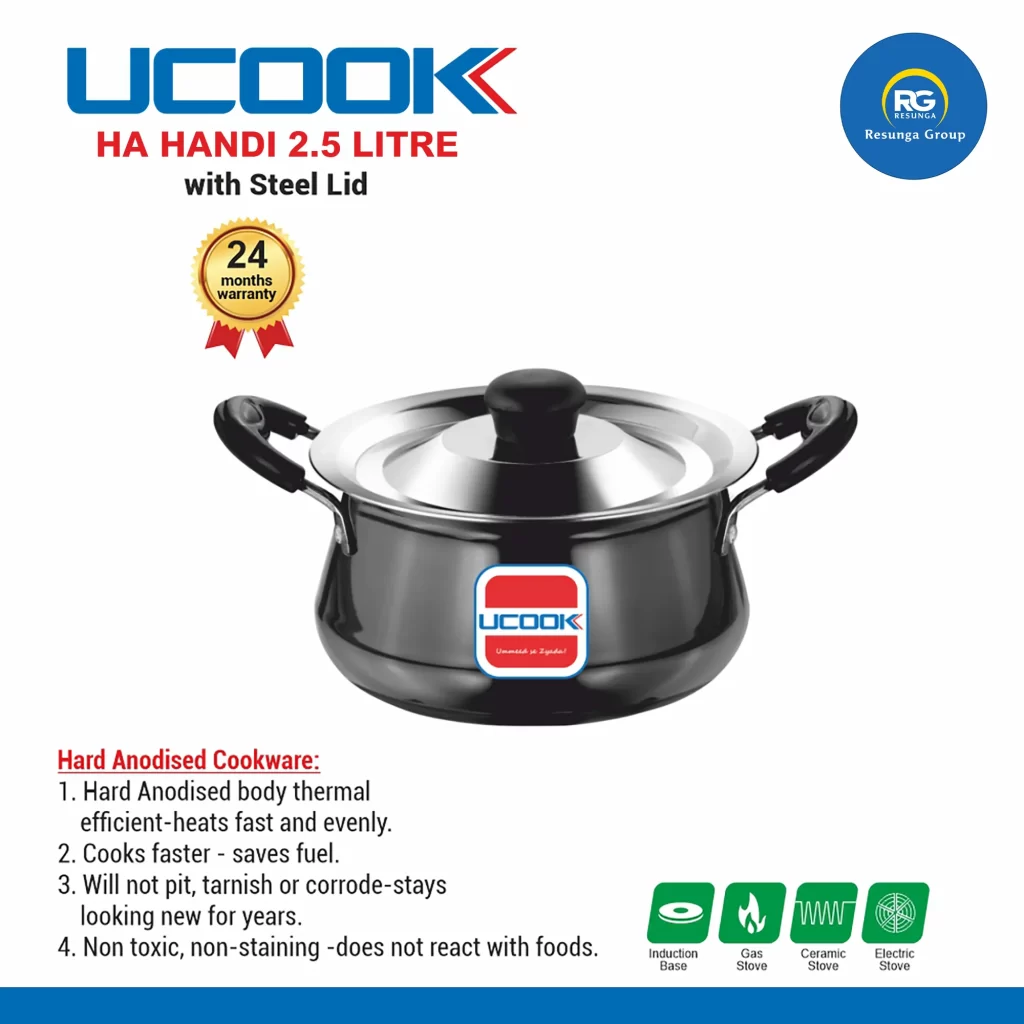 Ucook HA Handi with Stainless Steel Lid 2.5Ltr