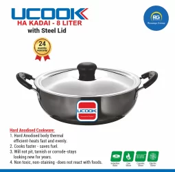 Ucook HA Kadai with Stainless Steel Lid 8Ltr