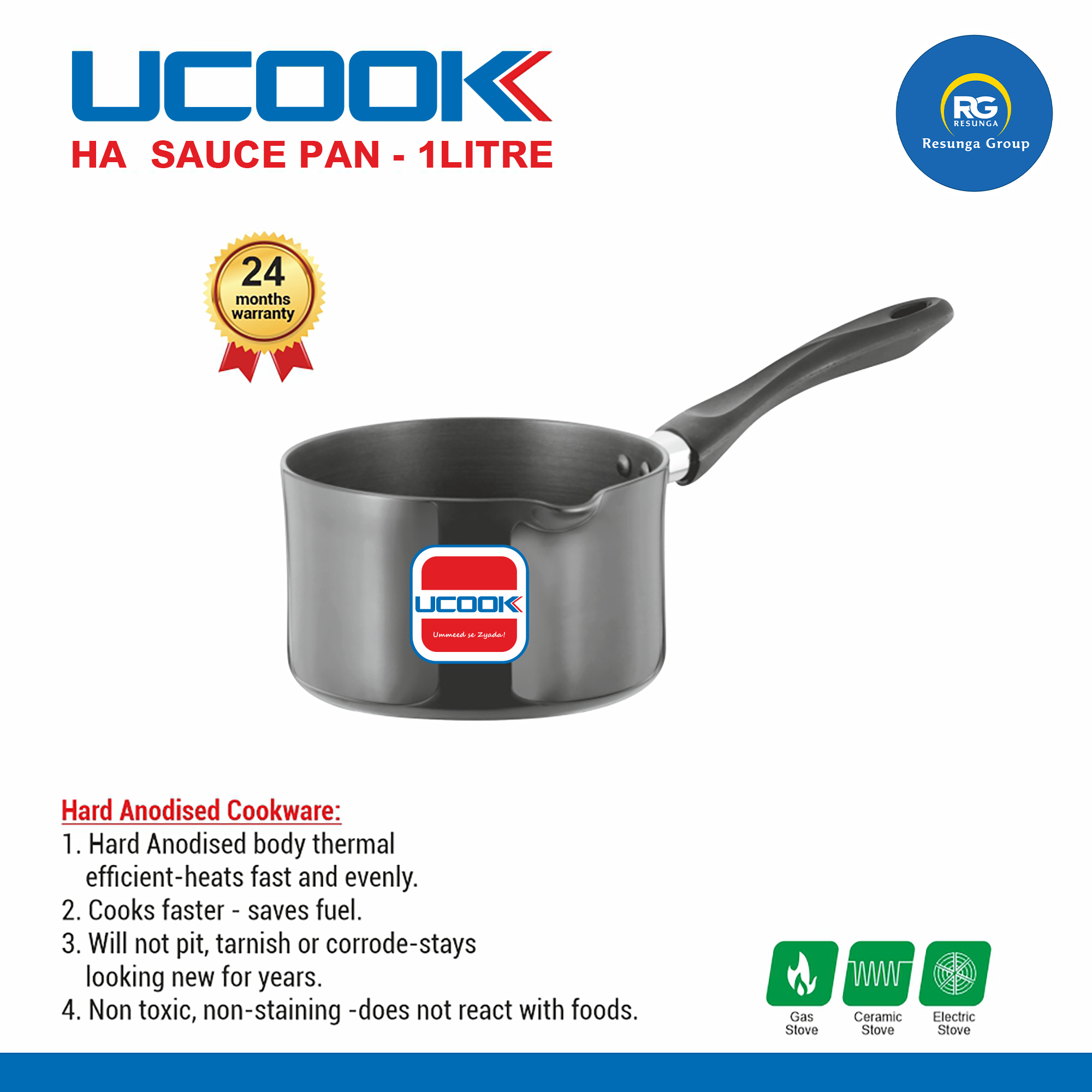 Ucook HA Sauce Pan 1Ltr