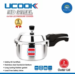 Ucook HD Steel Outer Lid Pressure Cooker 2Ltr