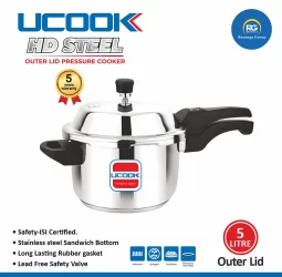 Ucook HD Steel Outer Lid Pressure Cooker 5Ltr