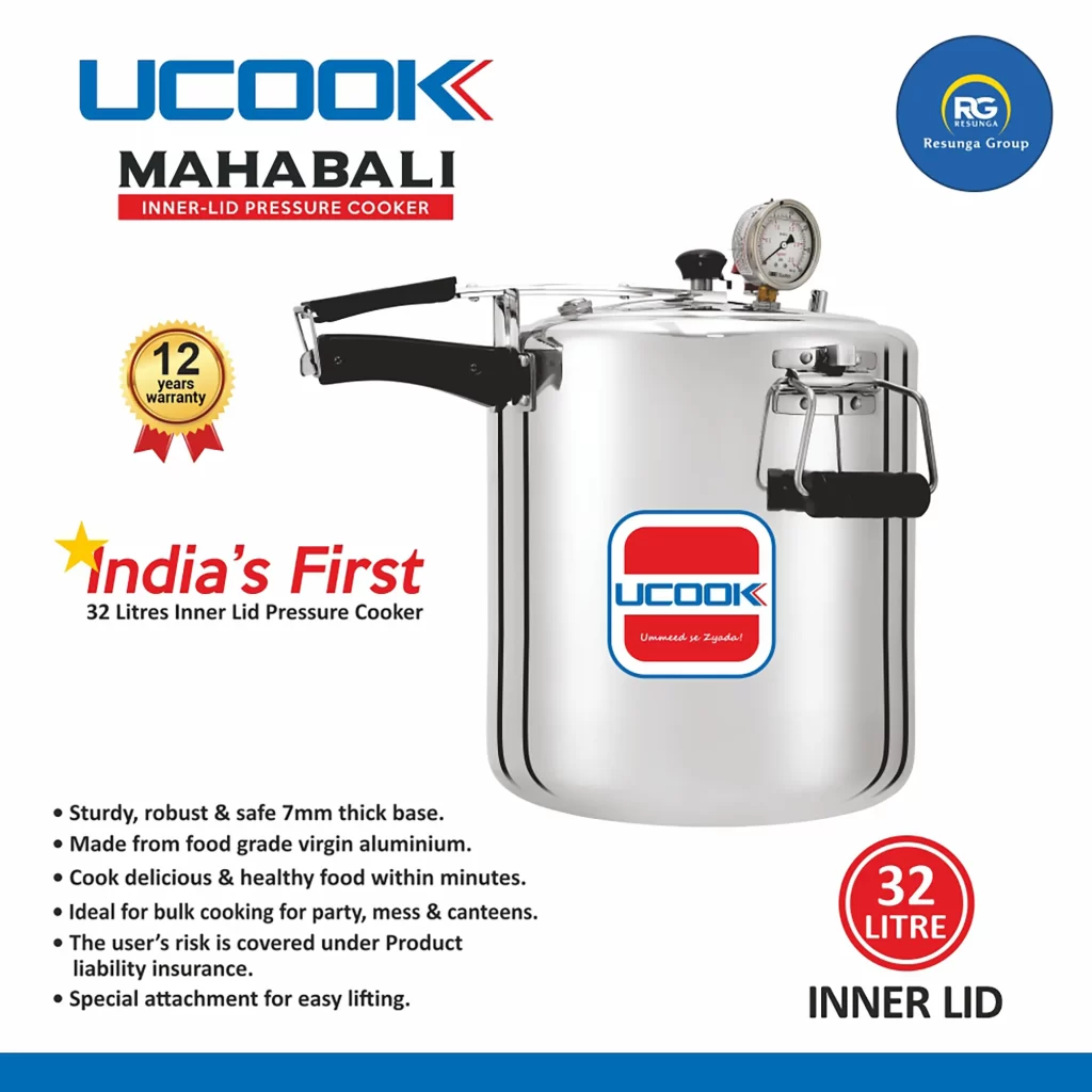 United Regular Inner Lid Non-Induction Pressure Cooker 32Ltr