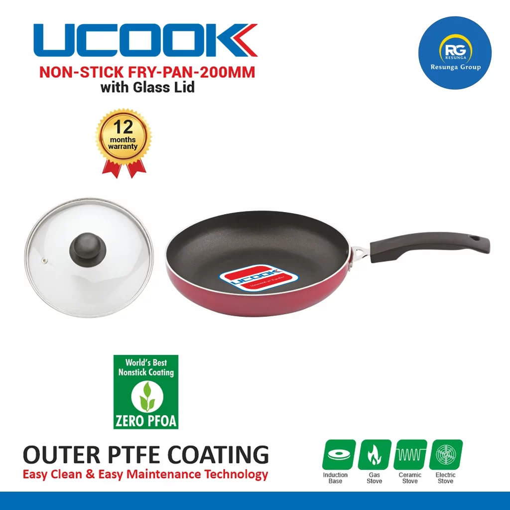 Non-Stick Fry Pan with Glass Lid 200mm