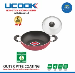 Non-Stick Kadhai with Glass Lid 280mm/5Ltr