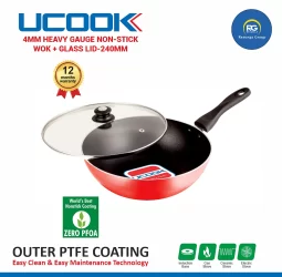 Ucook 4MM Heavy Gauge NS Wok 240mm