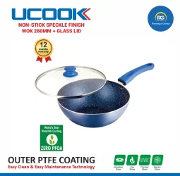 Ucook Non-Stick Speckle Finish Wok 280mm