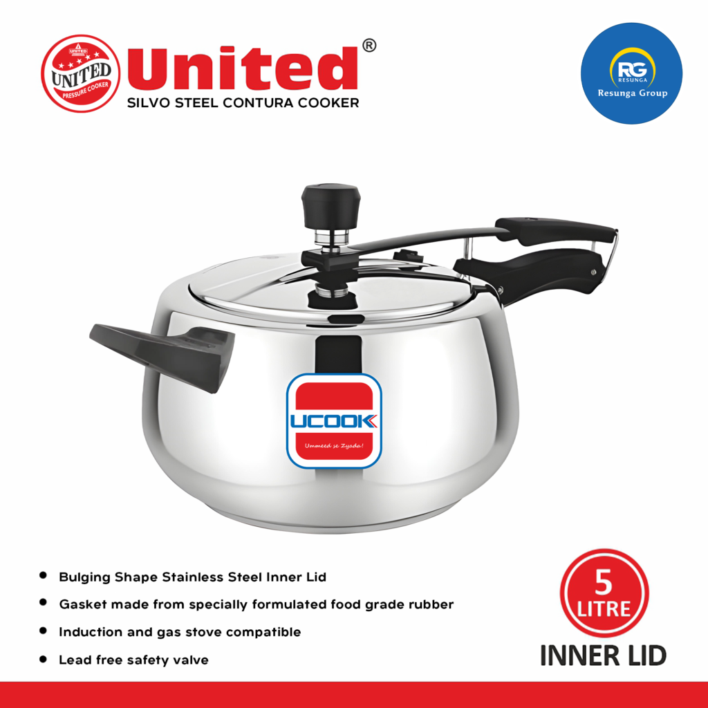 United Silvo Steel Contura Induction Cooker 5Ltr