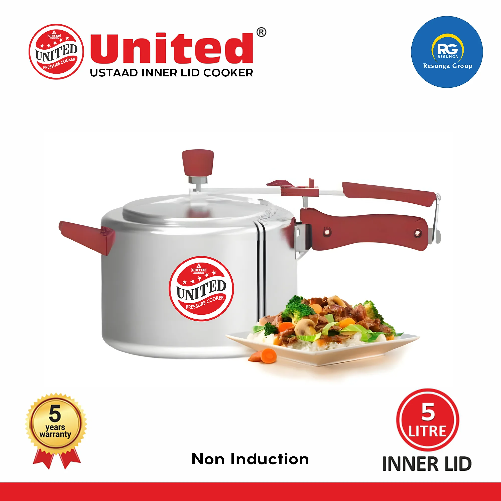 United Ustaad Inner Lid Cooker 5Ltr