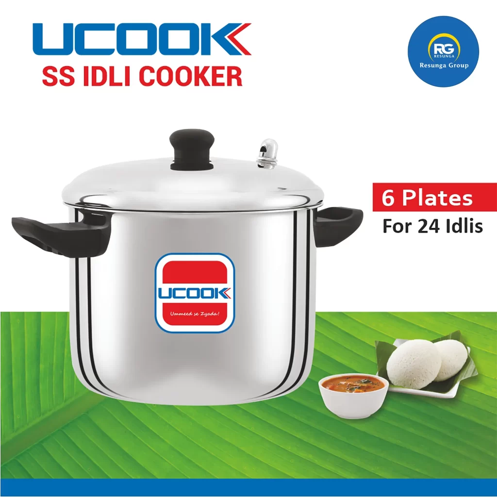 Stainless Steel Idli Cooker 6 Plate