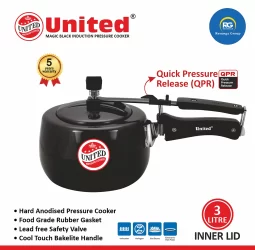 United Magic Black Induction Pressure Cooker 3Ltr