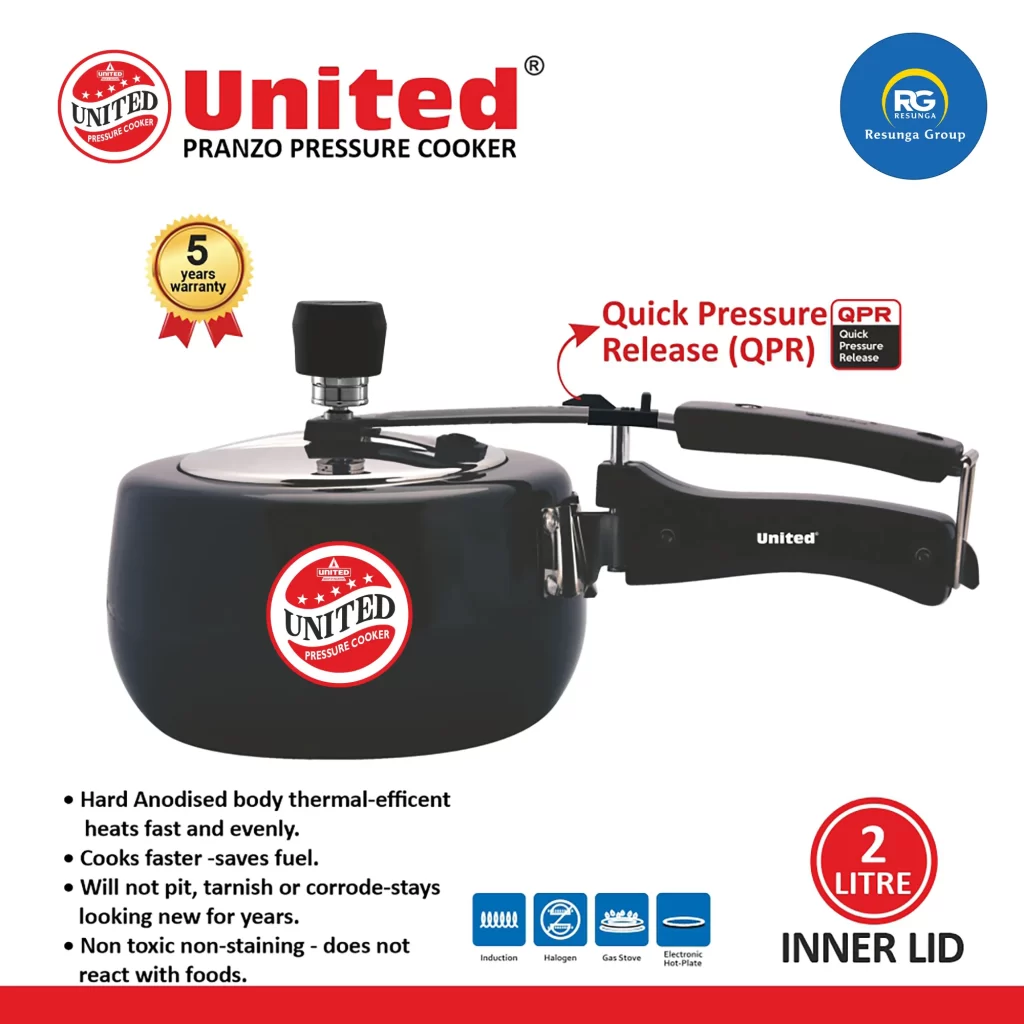 United Gold Eco Pranzo Non-Induction Pressure Cooker 2Ltr