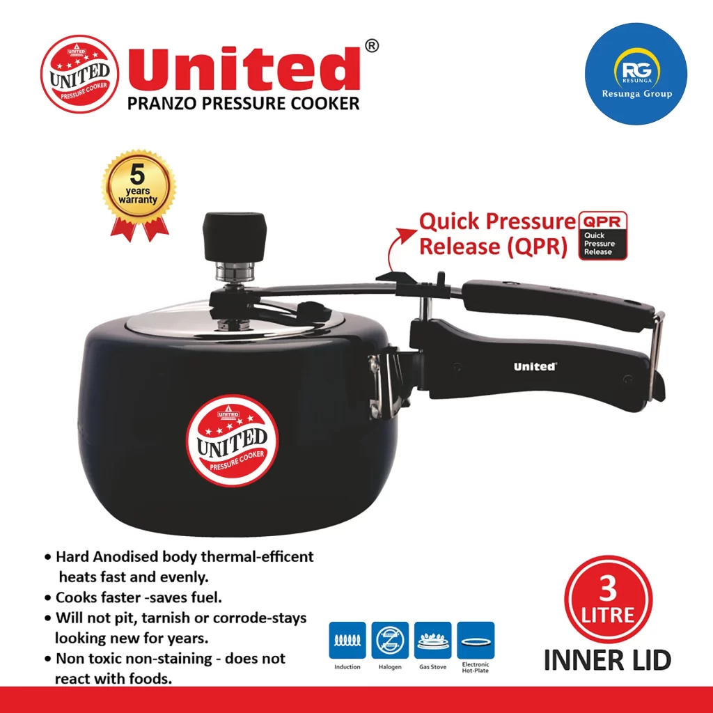 United Pranzo Induction Pressure Cooker 3Ltr