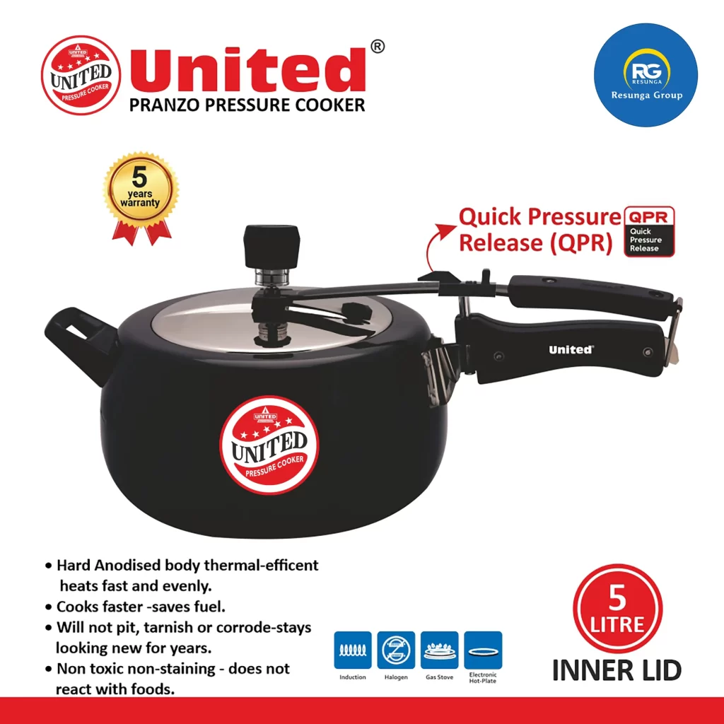 United Gold Eco Pranzo Non-Induction Pressure Cooker 5Ltr