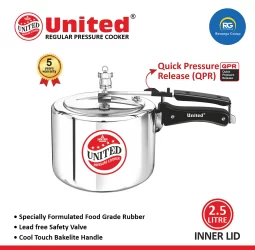 United Regular Inner Lid Non-Induction Pressure Cooker 2.5Ltr