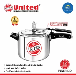 United Regular Inner Lid Non-Induction Pressure Cooker 12Ltr