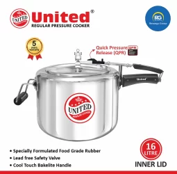 United Regular Inner Lid Non-Induction Pressure Cooker 16Ltr