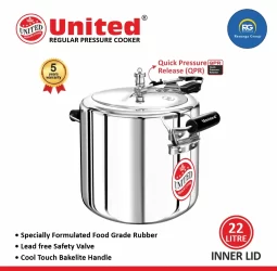 United Regular Inner Lid Non-Induction Pressure Cooker 22Ltr