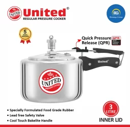 United Regular Inner Lid Non-Induction Pressure Cooker 3Ltr (Tall)