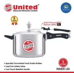 United Regular Inner Lid Non-Induction Pressure Cooker 5Ltr