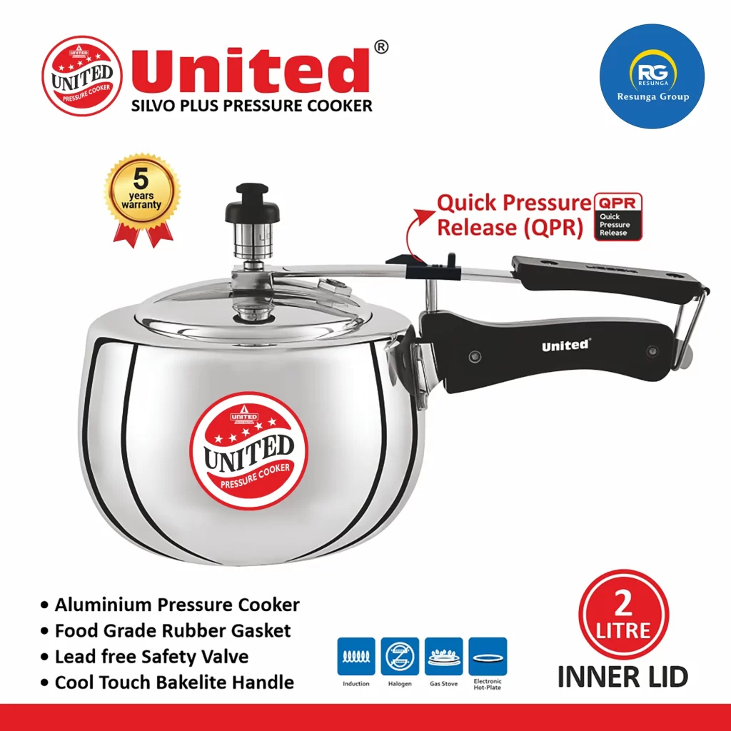 United Silvo Plus Inner Lid Pressure Cooker 2Ltr