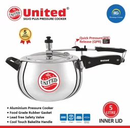 United Silvo Plus Inner Lid Pressure Cooker 5Ltr