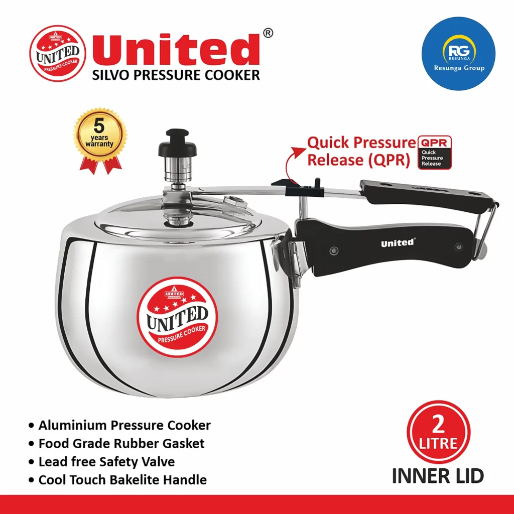 United Silvo Inner Lid Pressure Cooker 2Ltr