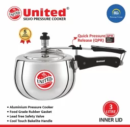 United Silvo Inner Lid Pressure Cooker 3Ltr