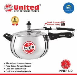 United Silvo Inner Lid Pressure Cooker 5Ltr