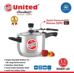 United Steeltuff Inner Lid Pressure Cooker 2.5Ltr