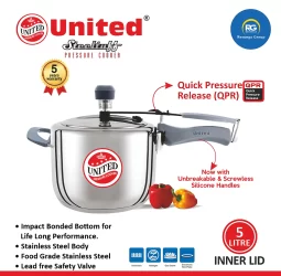 United Steeltuff Inner Lid Pressure Cooker 5Ltr