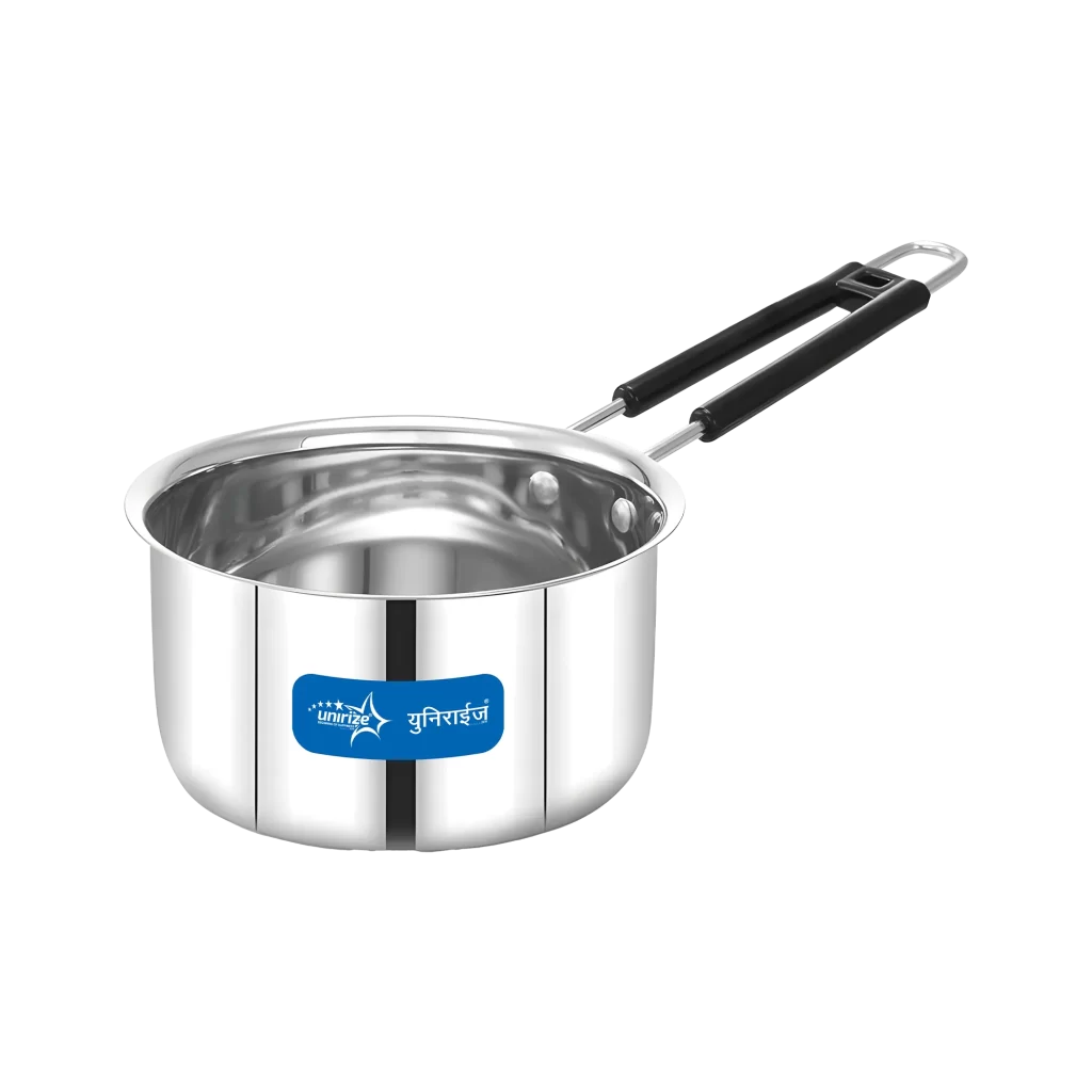 Unirize Stainless Steel Wire Handle Regular Sauce Pan 10×12 (1Kg)