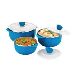 Unirize Serving Bowl with Lid Set of 3 Pcs 1000/1400/2200ml