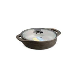 Unirize Cast Iron Kadai with Glass Lid 22.5cm