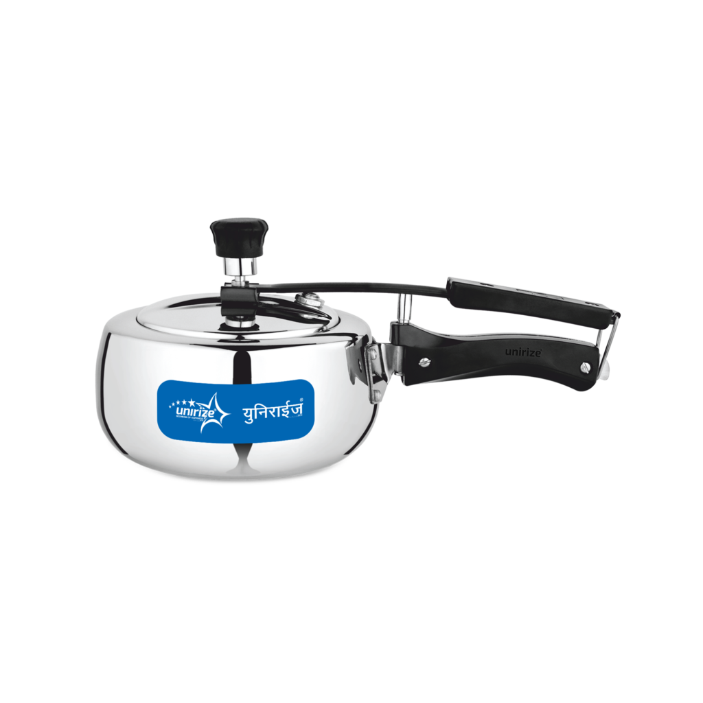 Unirize Stainless Steel Triply Contura Pressure Cooker 3Ltr, Flat Body (Induction)