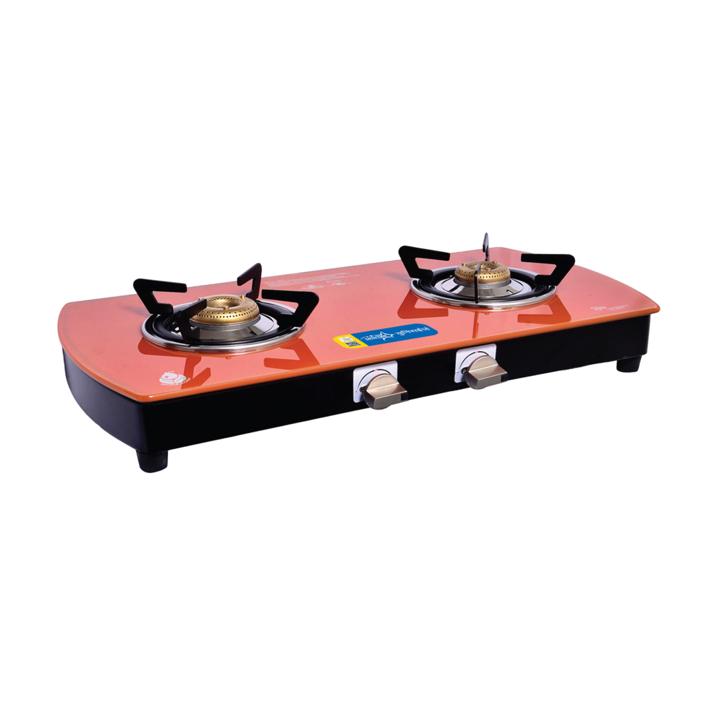 Blanco Orange Auto 2 Burner Glass Top Gas Stove