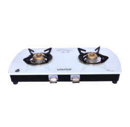 Blanco White Auto 2 Burner Glass Top Gas Stove